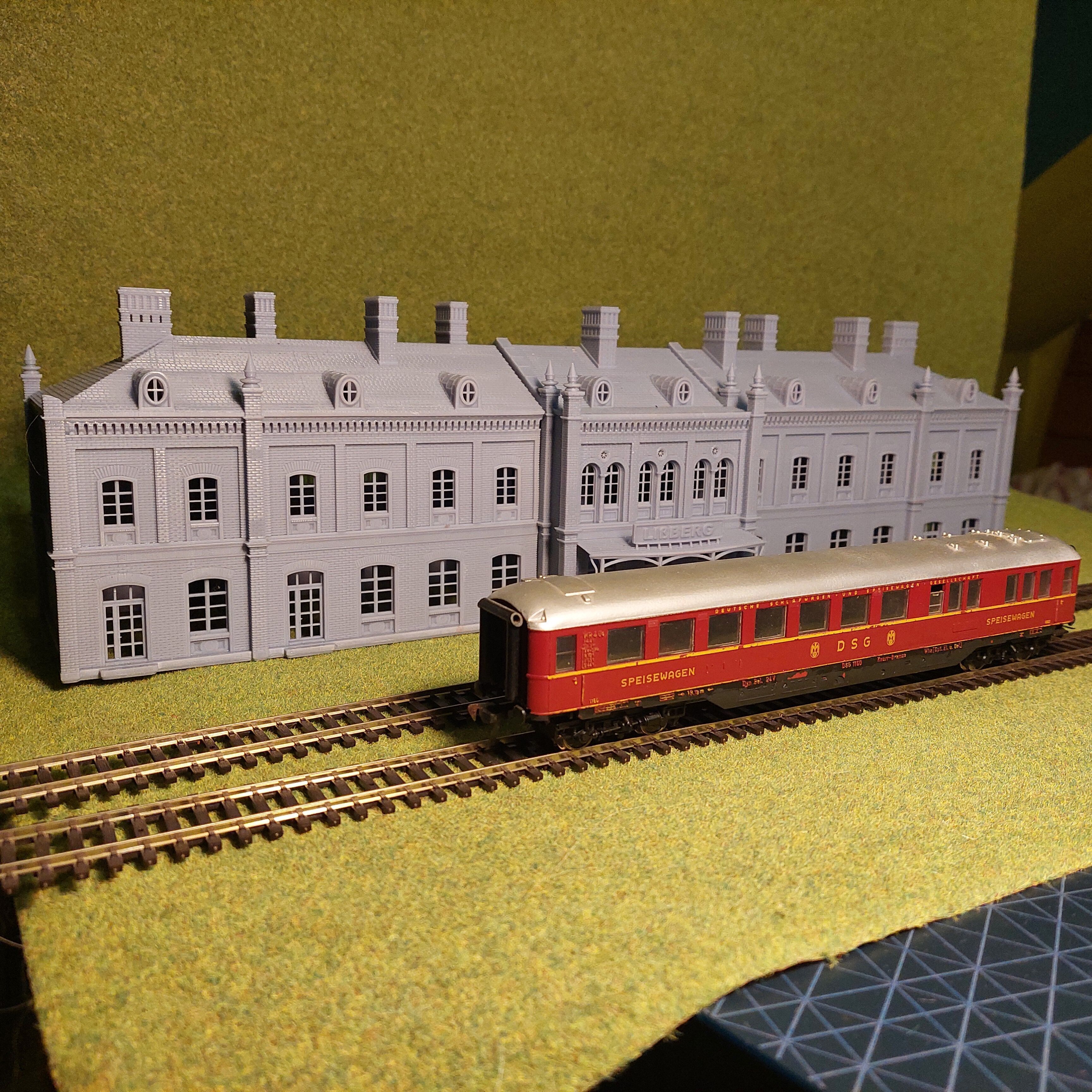 H0 scale Railway Station with internal - resin 3D print model_7