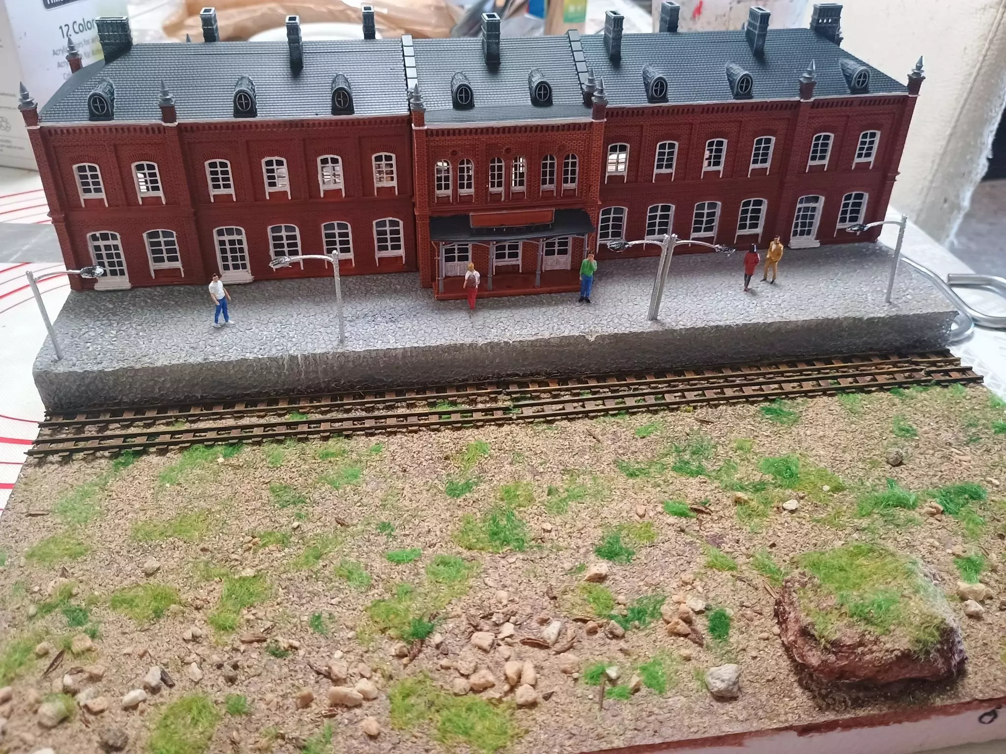 H0 scale Railway Station with internal - resin 3D print model_0