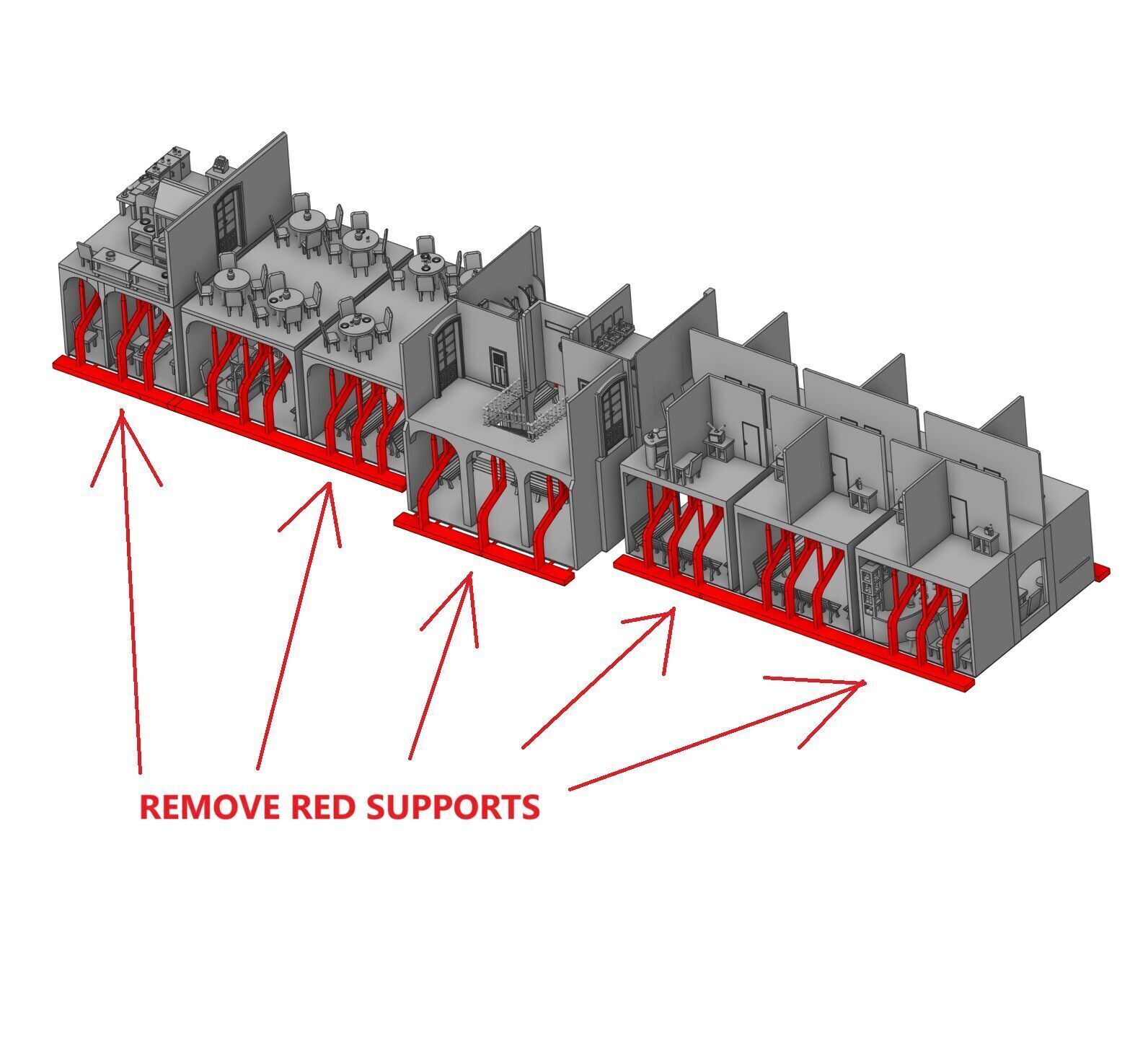 H0 scale Railway Station with internal - resin 3D print model_25