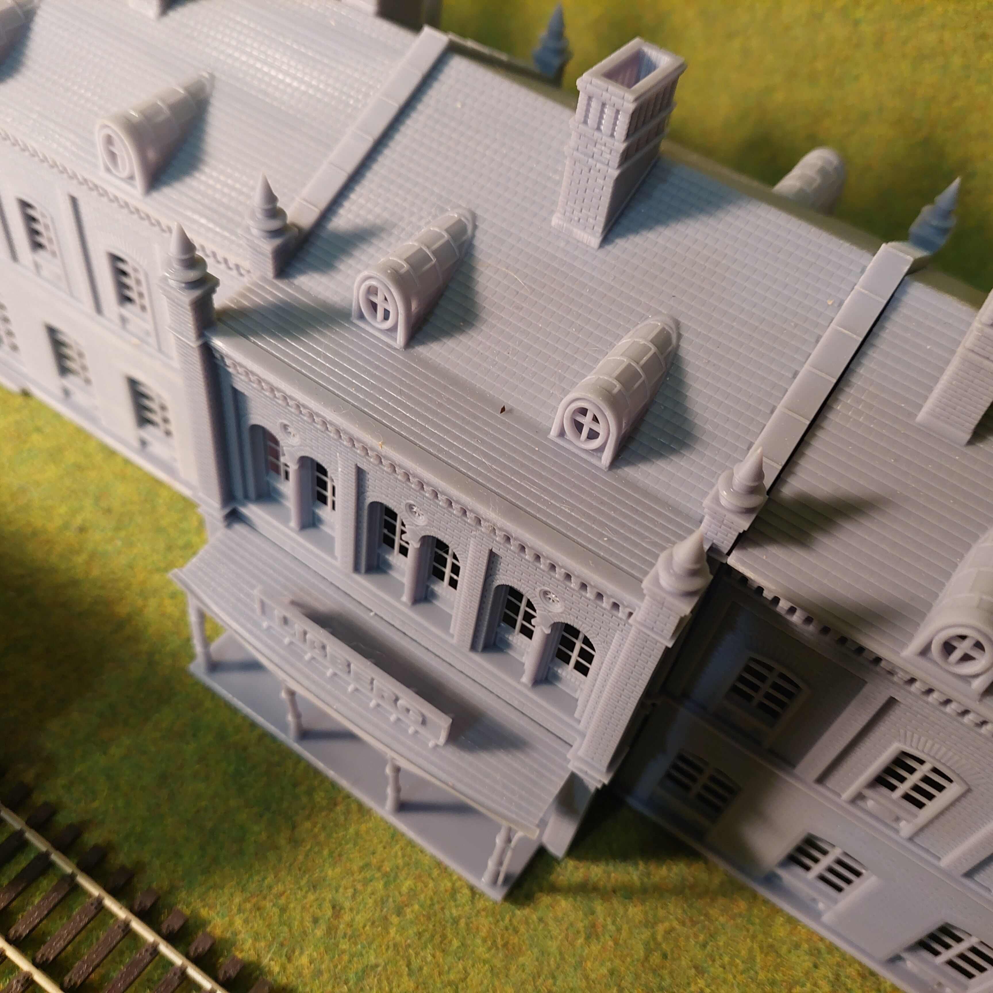 H0 scale Railway Station with internal - resin 3D print model_17