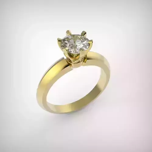 Elegant Tulip Crown Solitaire Engagement Ring for 3D Printing