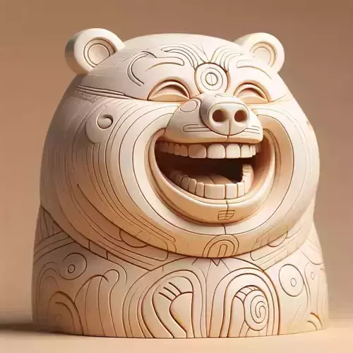 610  Laughing  Bear  Totem   Full Body  3D Model