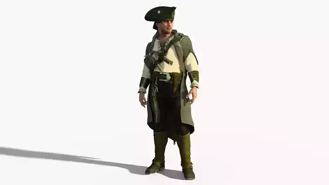 Pirate - Hightide Captain Rigged Low-poly 3D model