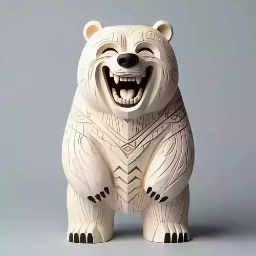 611  Laughing  Bear  Totem    Full Body   3D Model