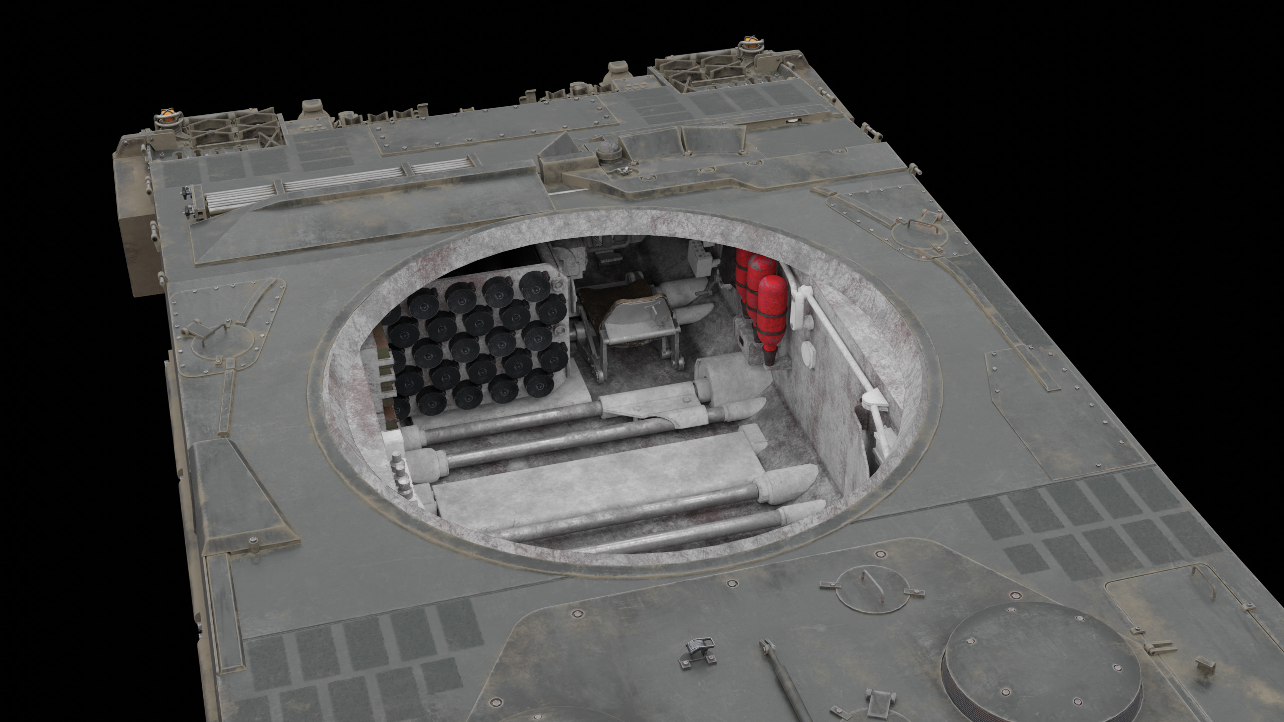 Tank Leopard 2a6 With Interior 3D model 3D model_10