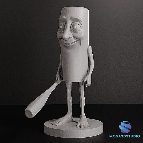 Tung Tung Tung Brainrot 10cm 3D  Presupported STL File Free 3D print model