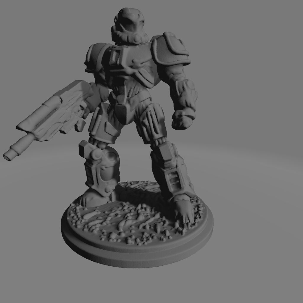 Flexi Space Marine Warrior Articulated Sci-Fi Soldier 3D Print 3D print model_1