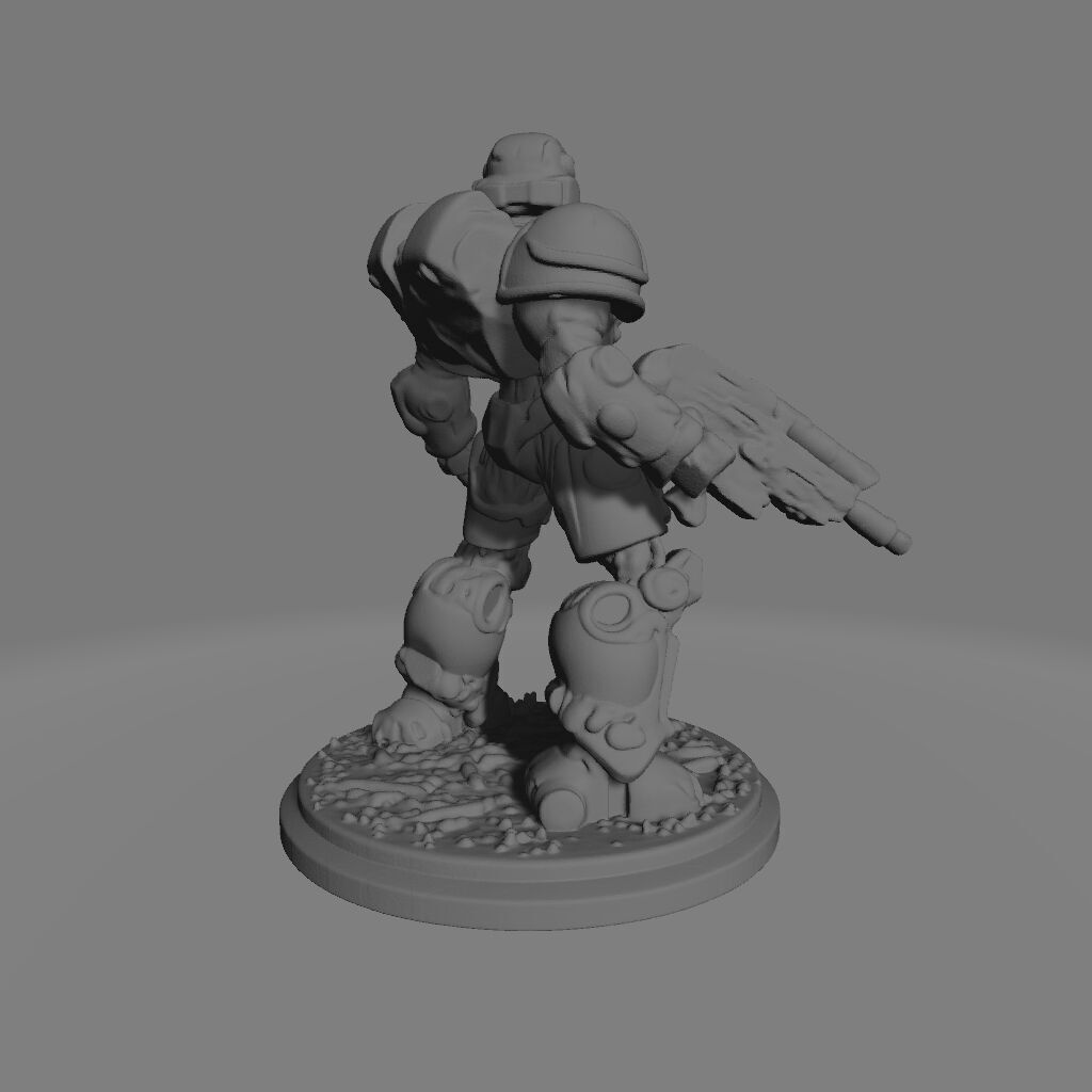 Flexi Space Marine Warrior Articulated Sci-Fi Soldier 3D Print 3D print model_3