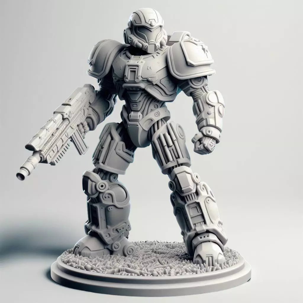 Flexi Space Marine Warrior Articulated Sci-Fi Soldier 3D Print 3D print model_0