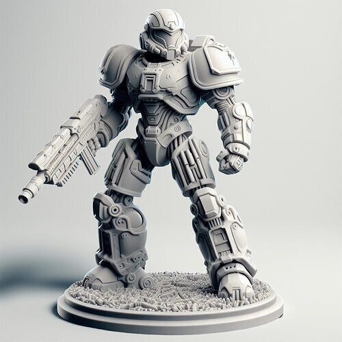 Flexi Space Marine Warrior Articulated Sci-Fi Soldier 3D Print 3D print model