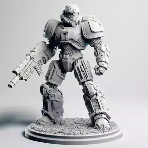 Flexi Space Marine Warrior Articulated Sci-Fi Soldier 3D Print 3D print model