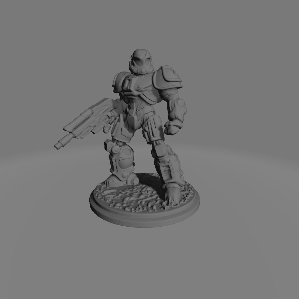 Flexi Space Marine Warrior Articulated Sci-Fi Soldier 3D Print 3D print model_4