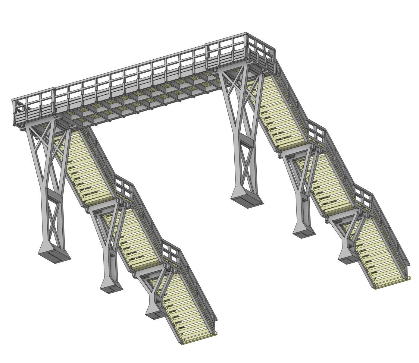 H0 scale Footbridge ver1 - FDM 3D print model_15
