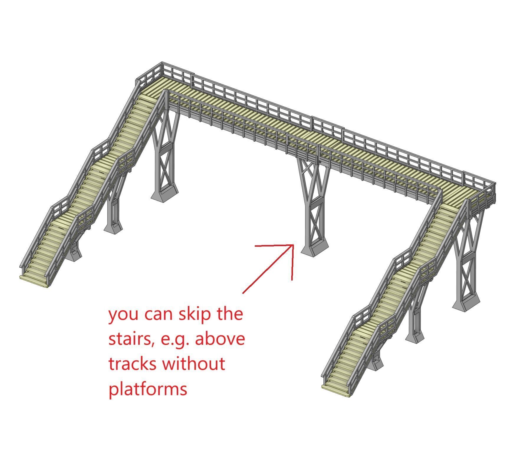 H0 scale Footbridge ver1 - FDM 3D print model_17