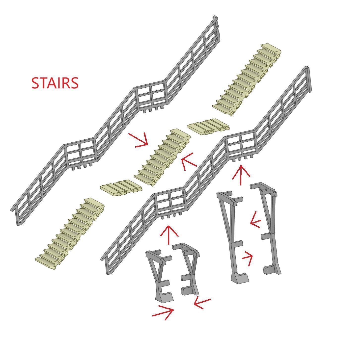 H0 scale Footbridge ver1 - FDM 3D print model_20