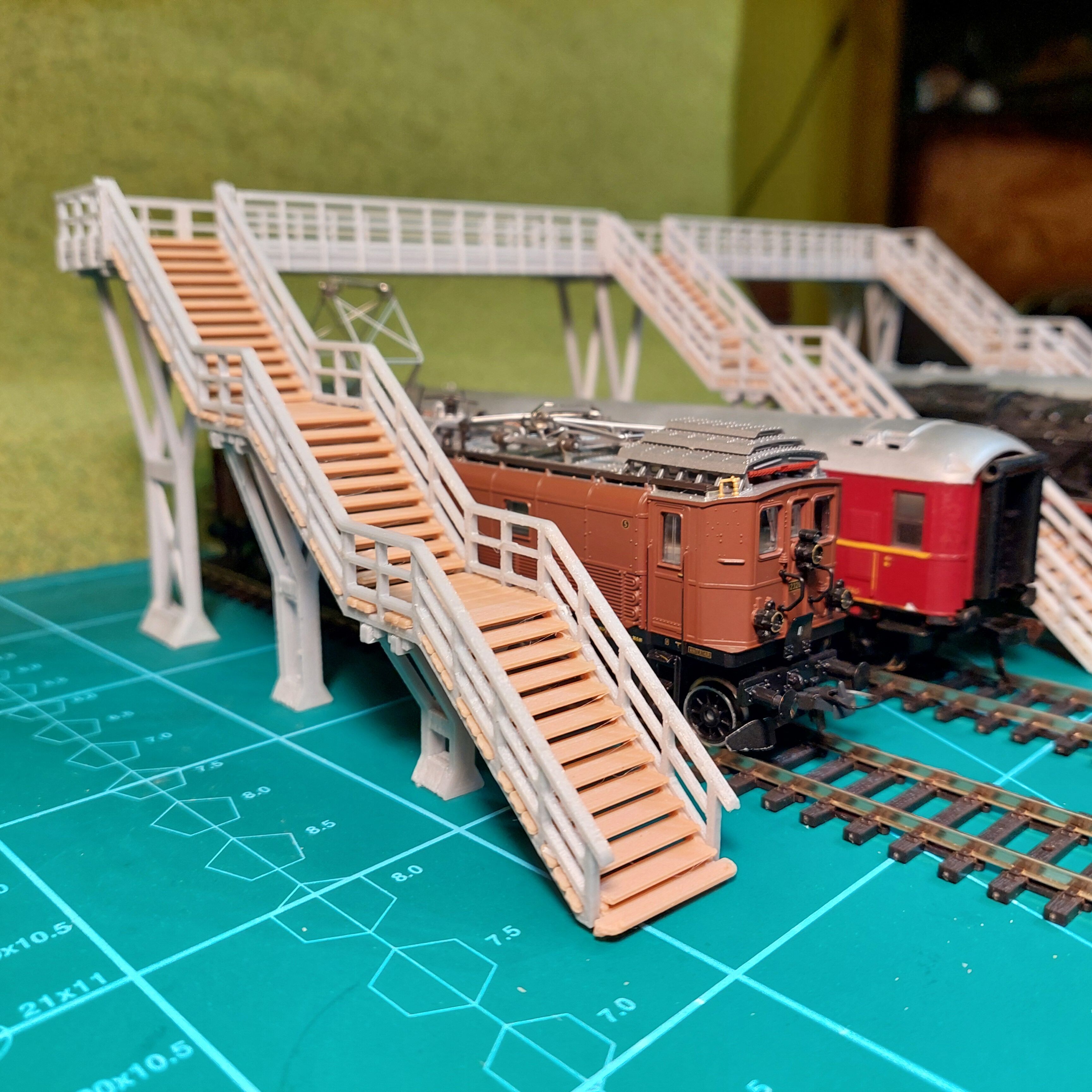 H0 scale Footbridge ver1 - FDM 3D print model_6