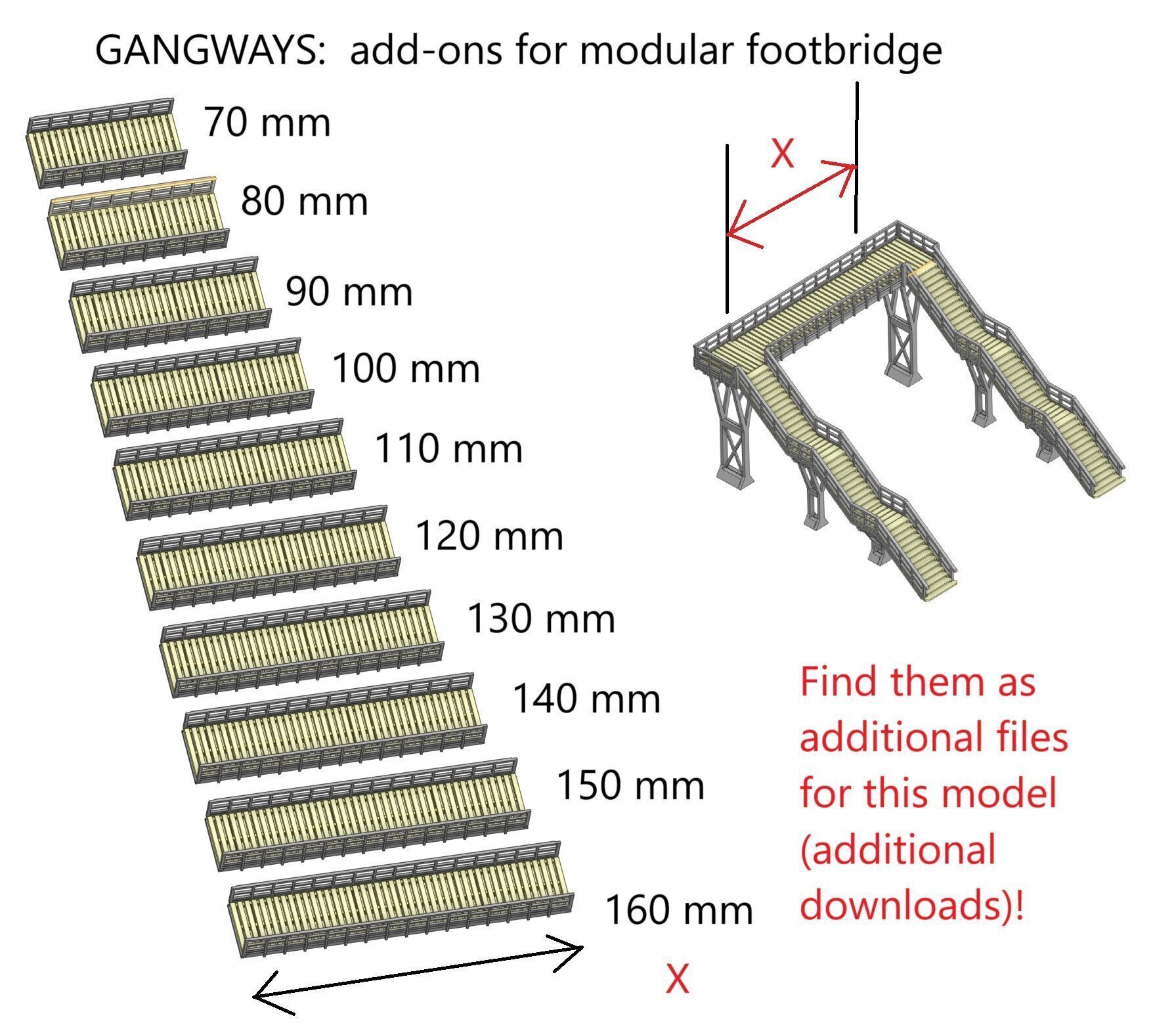 H0 scale Footbridge ver1 - FDM 3D print model_28