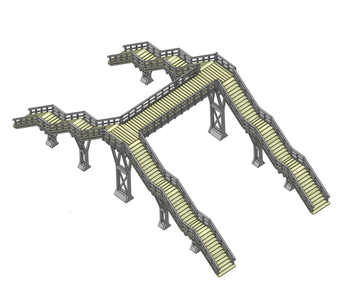 H0 scale Footbridge ver1 - FDM 3D print model_19