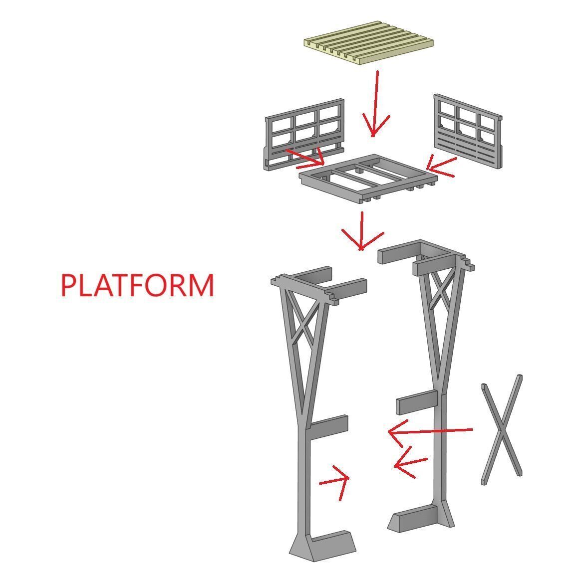 H0 scale Footbridge ver1 - FDM 3D print model_22