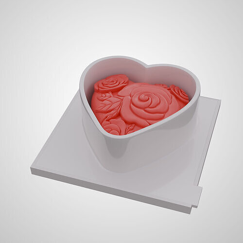 3d Mold  for silicon - Heart shape 3D print model