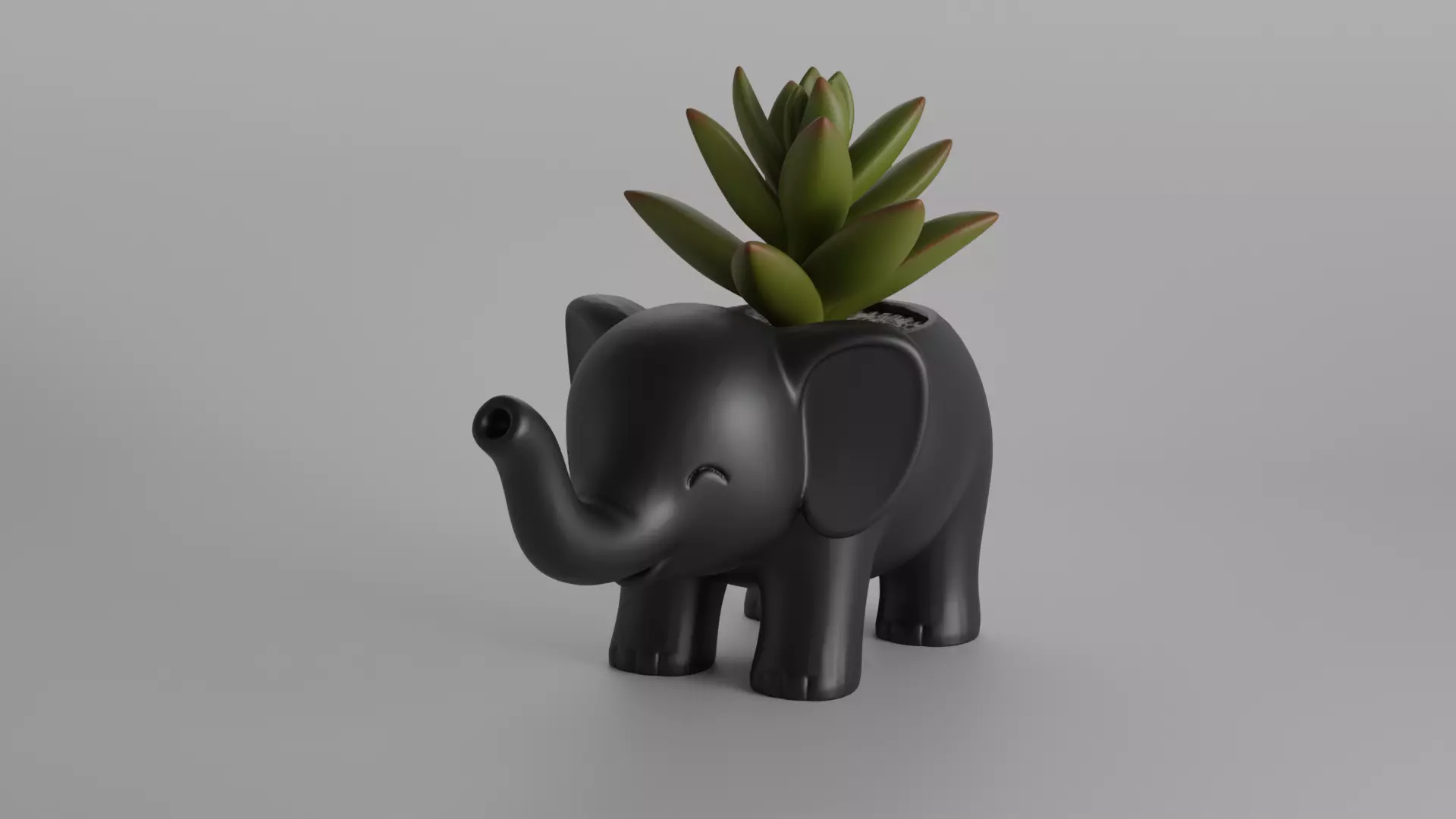 Cute Elephant Shaped Planter and Desk Organizer 3D print model_0