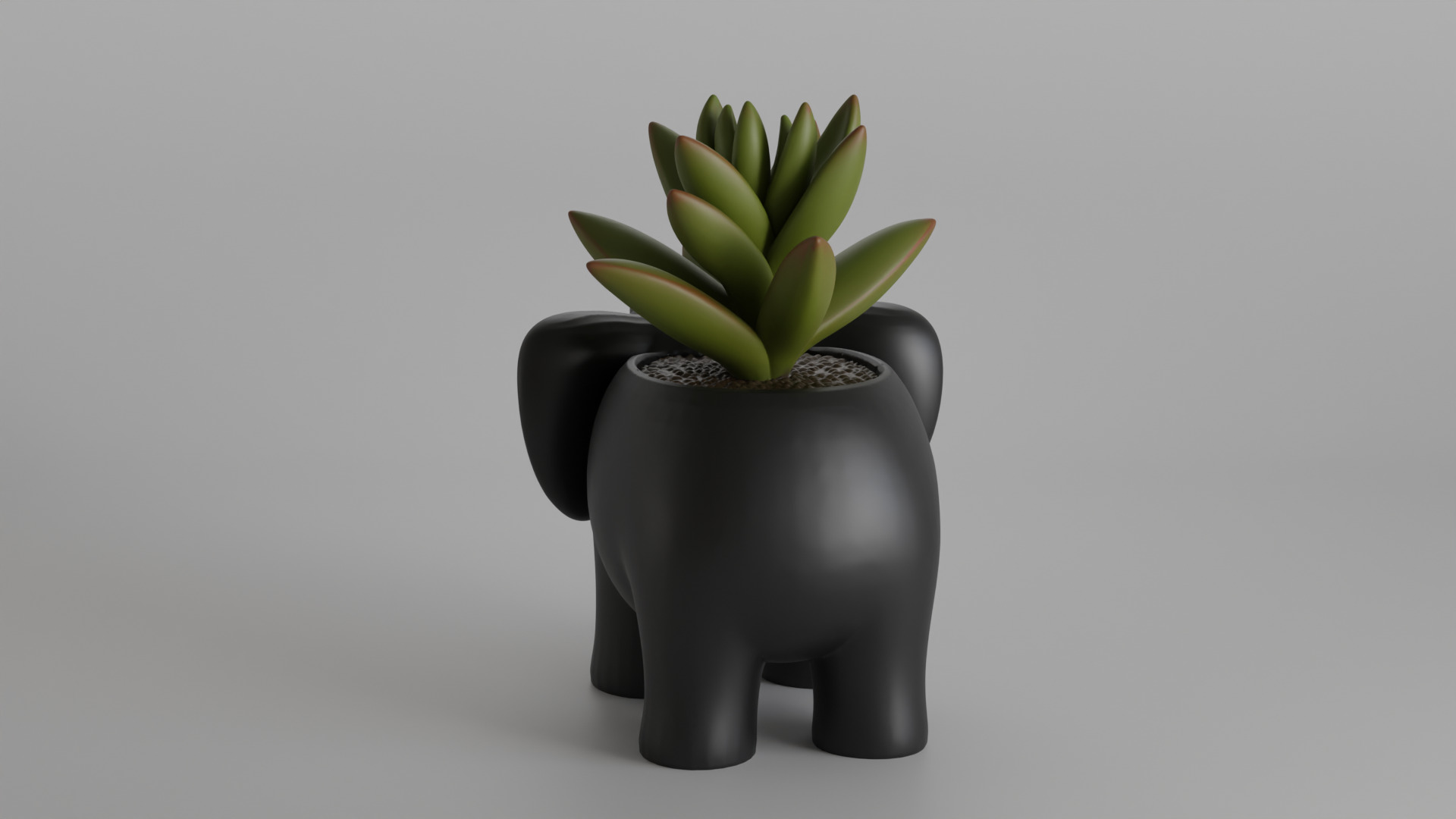 Cute Elephant Shaped Planter and Desk Organizer 3D print model_7