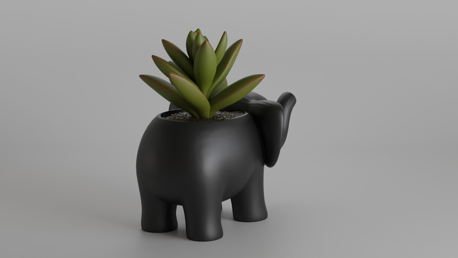 Cute Elephant Shaped Planter and Desk Organizer 3D print model_6