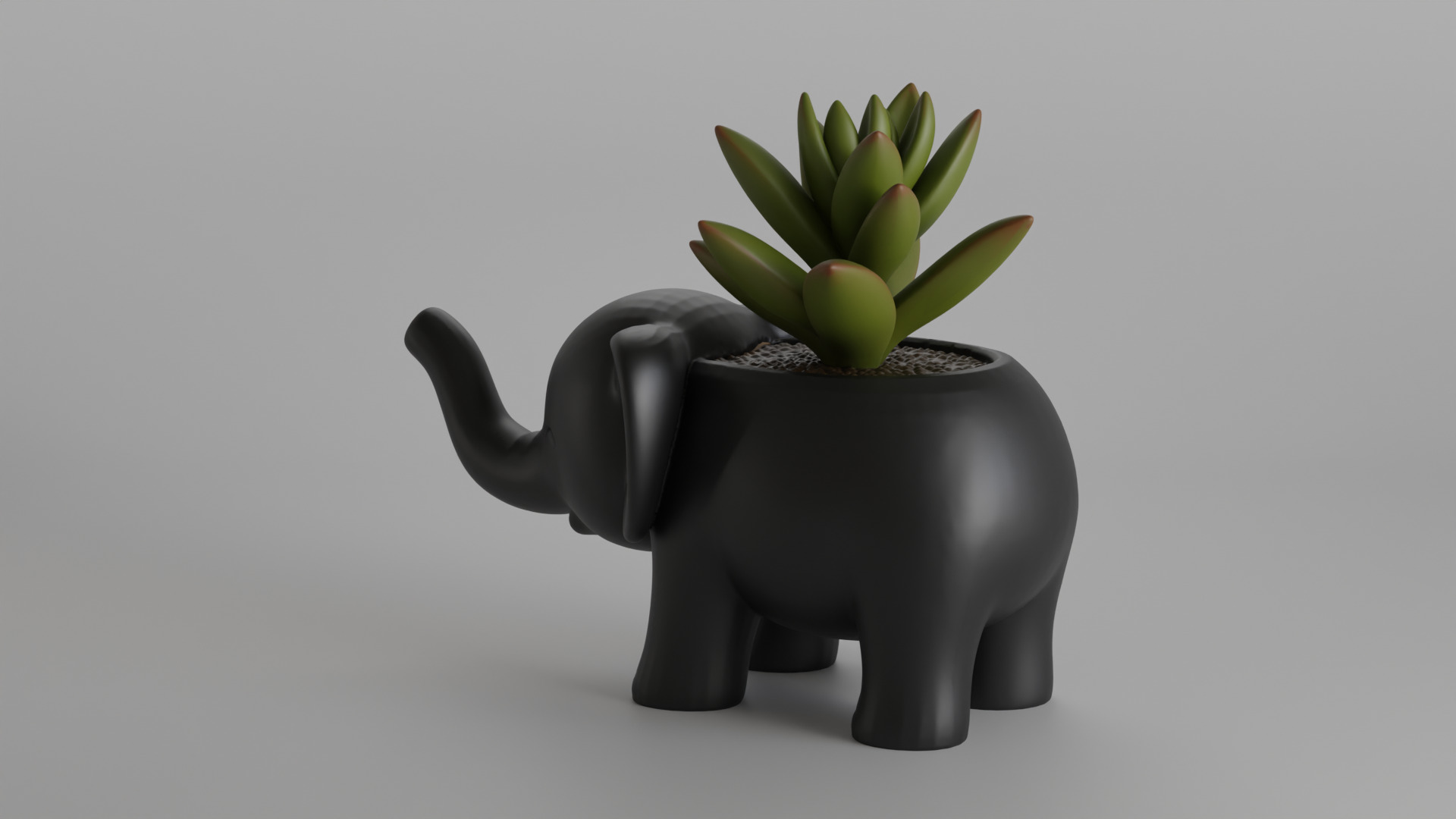 Cute Elephant Shaped Planter and Desk Organizer 3D print model_1