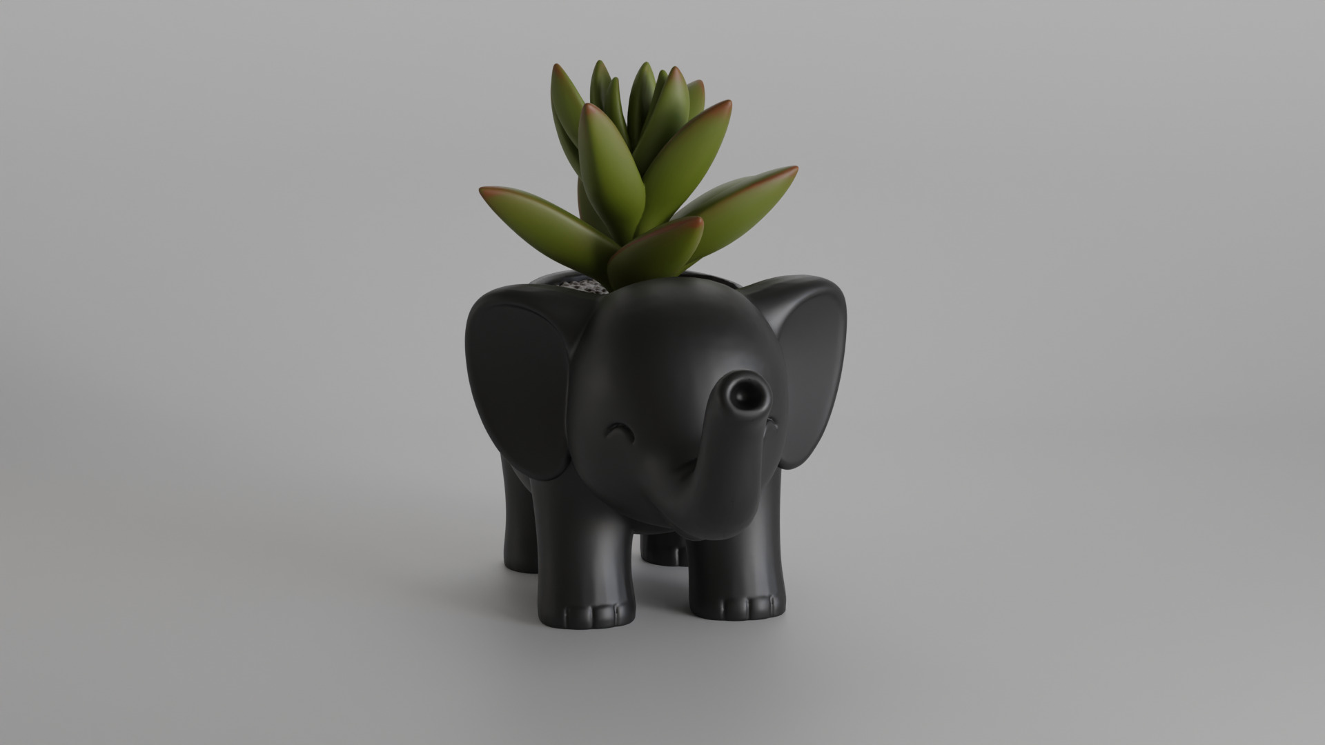 Cute Elephant Shaped Planter and Desk Organizer 3D print model_3