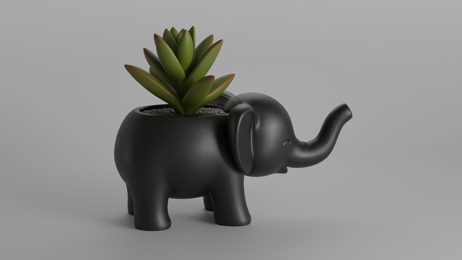 Cute Elephant Shaped Planter and Desk Organizer 3D print model_5