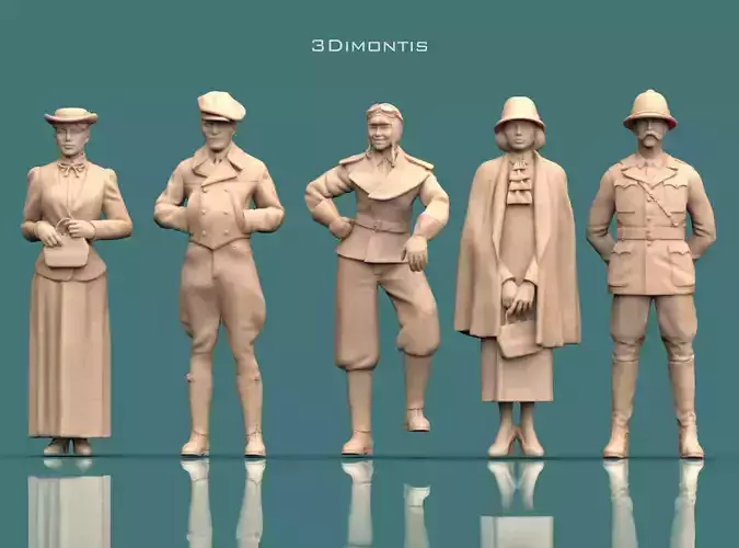 Retro People 3D print model