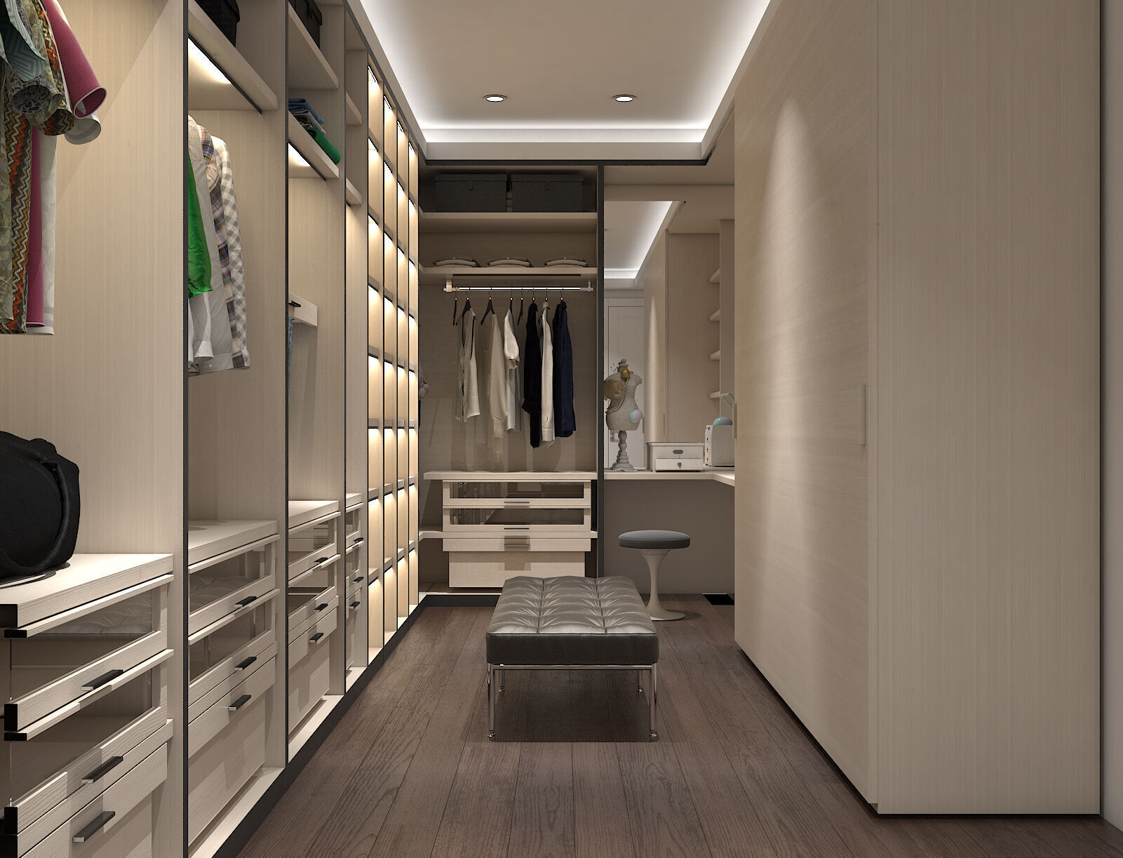 Modern Walk-in Closet Dressing Room 3D model_1