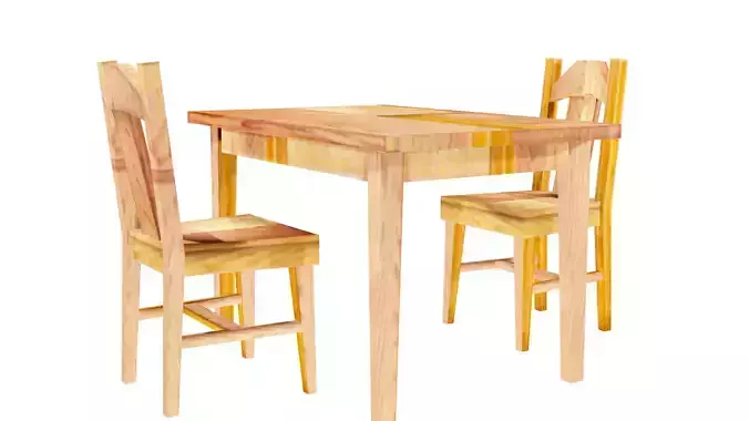 2-Seater Dining Table  Game Ready  Low Poly  PBR Textured
