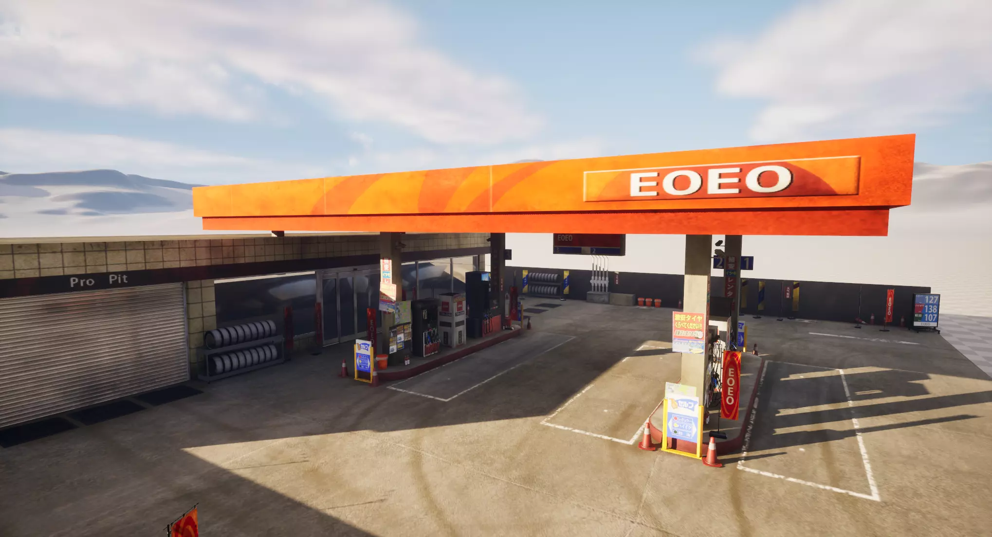 Japan Gas Station Unity and Unreal Ready 3D model