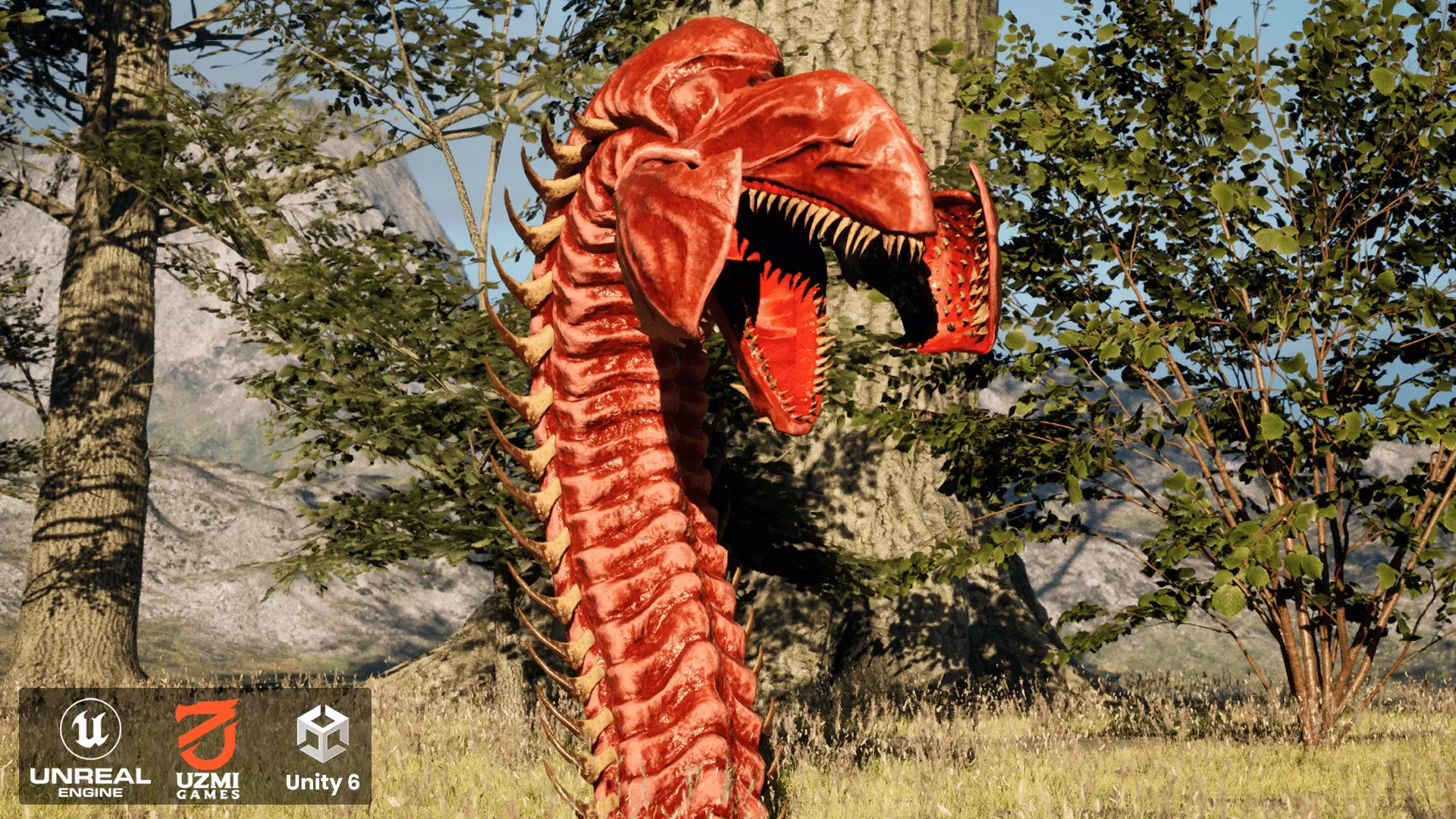 Giant Worm Low-poly 3D model_0