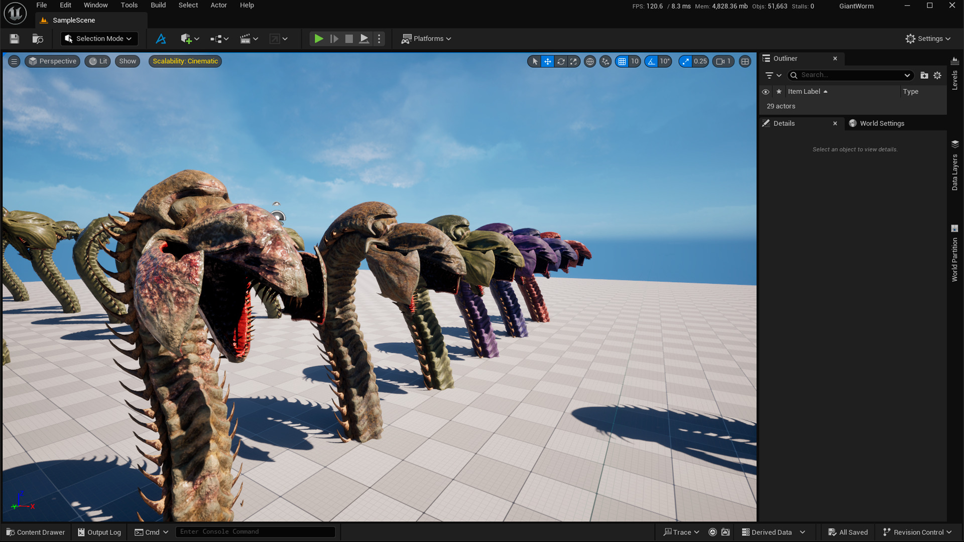 Giant Worm Low-poly 3D model_5