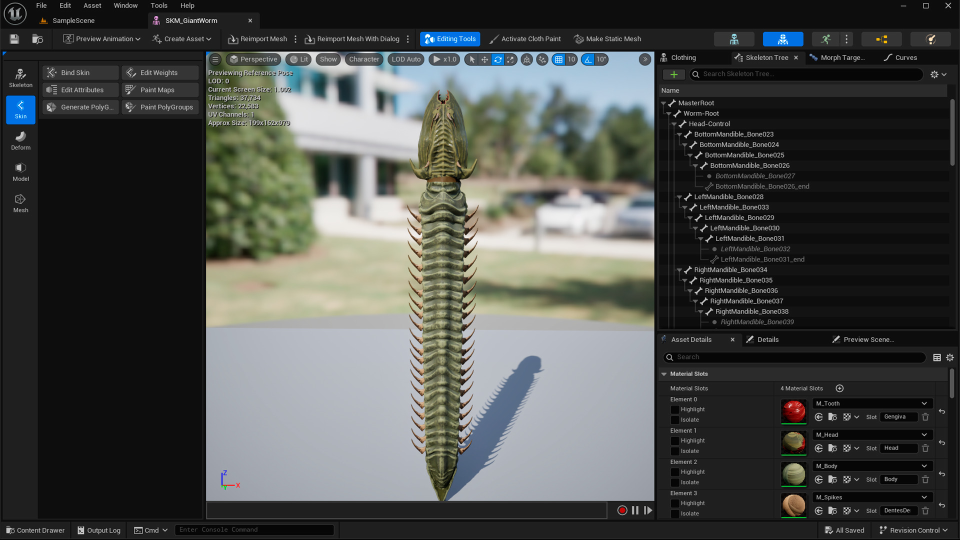 Giant Worm Low-poly 3D model_6