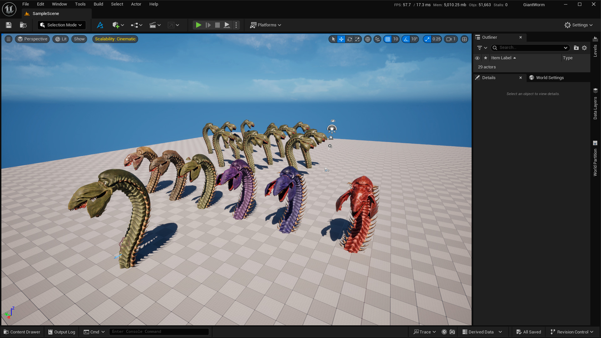 Giant Worm Low-poly 3D model_4