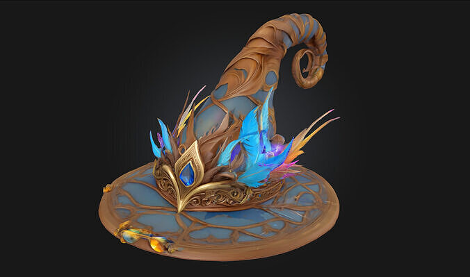 Mystic Wizards Hat  Enchanted Symbol of Arcane Wisdom Free 3D model