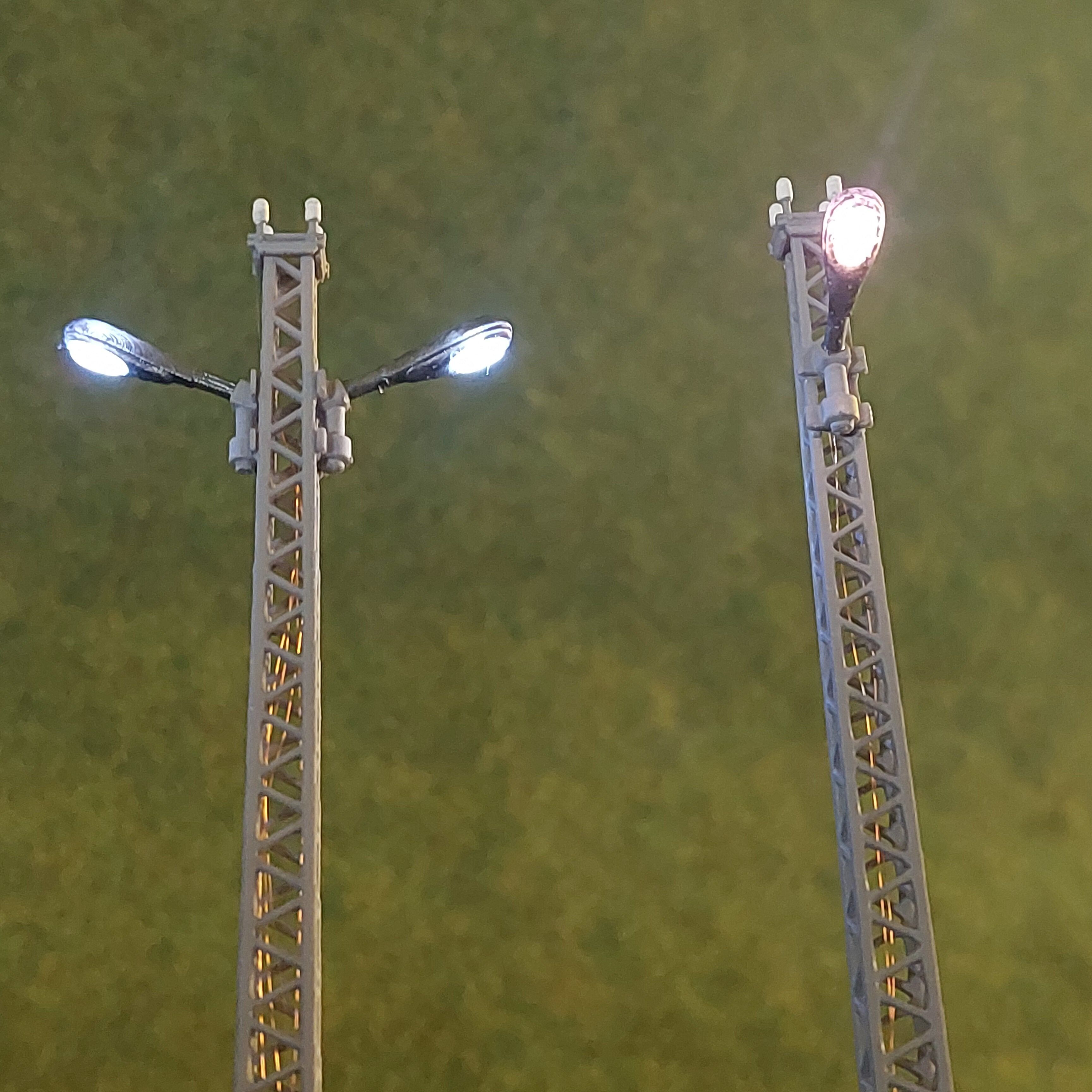 H0 scale Electric Pole with 2 lamps 180 degree - resin 3D print model_8