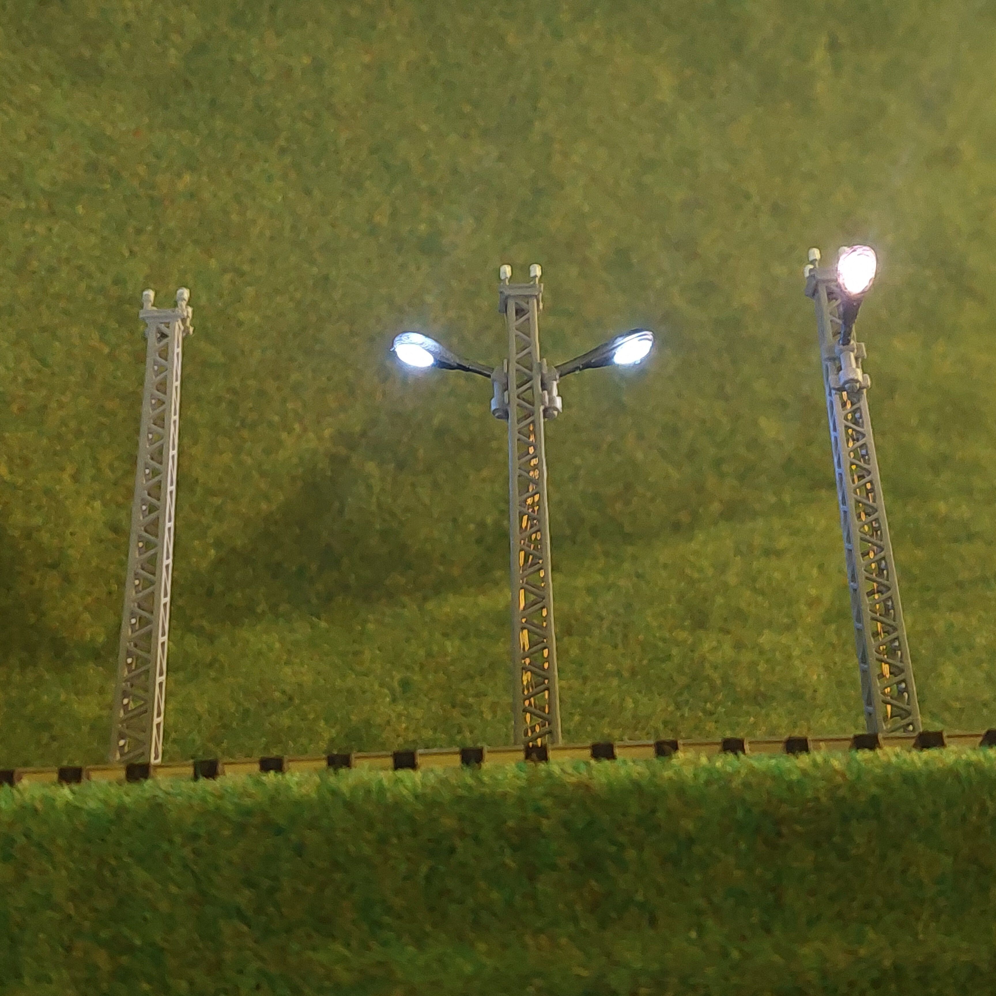 H0 scale Electric Pole with 2 lamps 180 degree - resin 3D print model_9