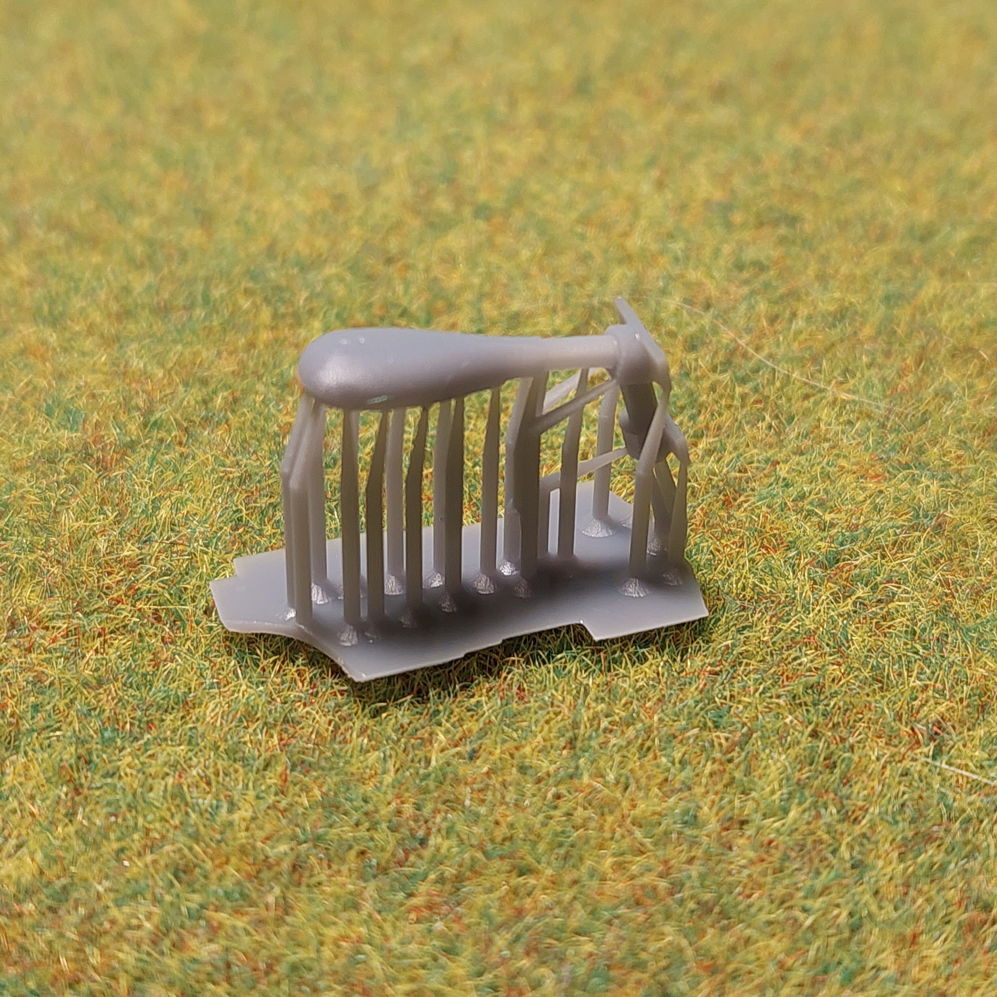 H0 scale Electric Pole with 2 lamps 180 degree - resin 3D print model_3