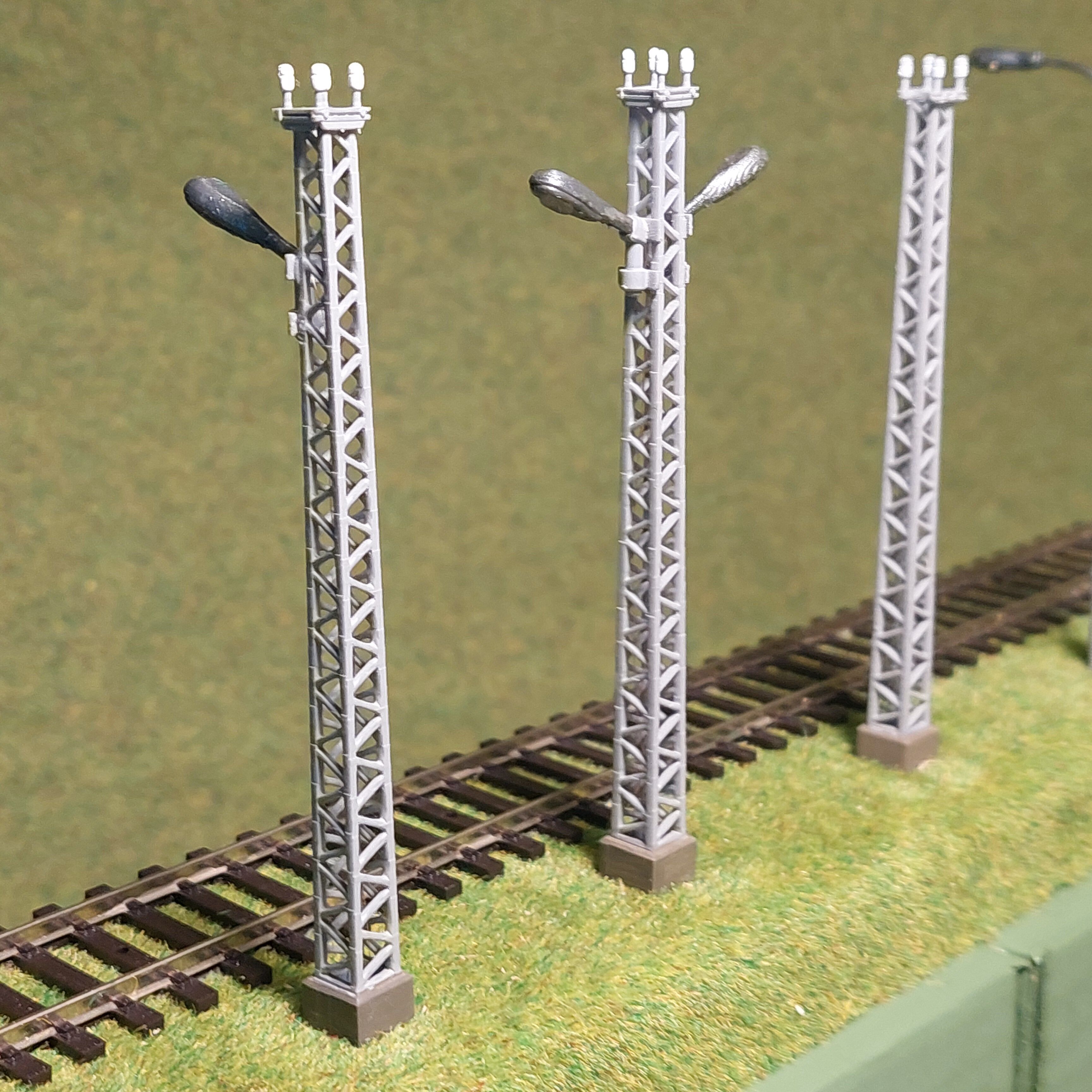 H0 scale Electric Pole with 2 lamps 180 degree - resin 3D print model_7