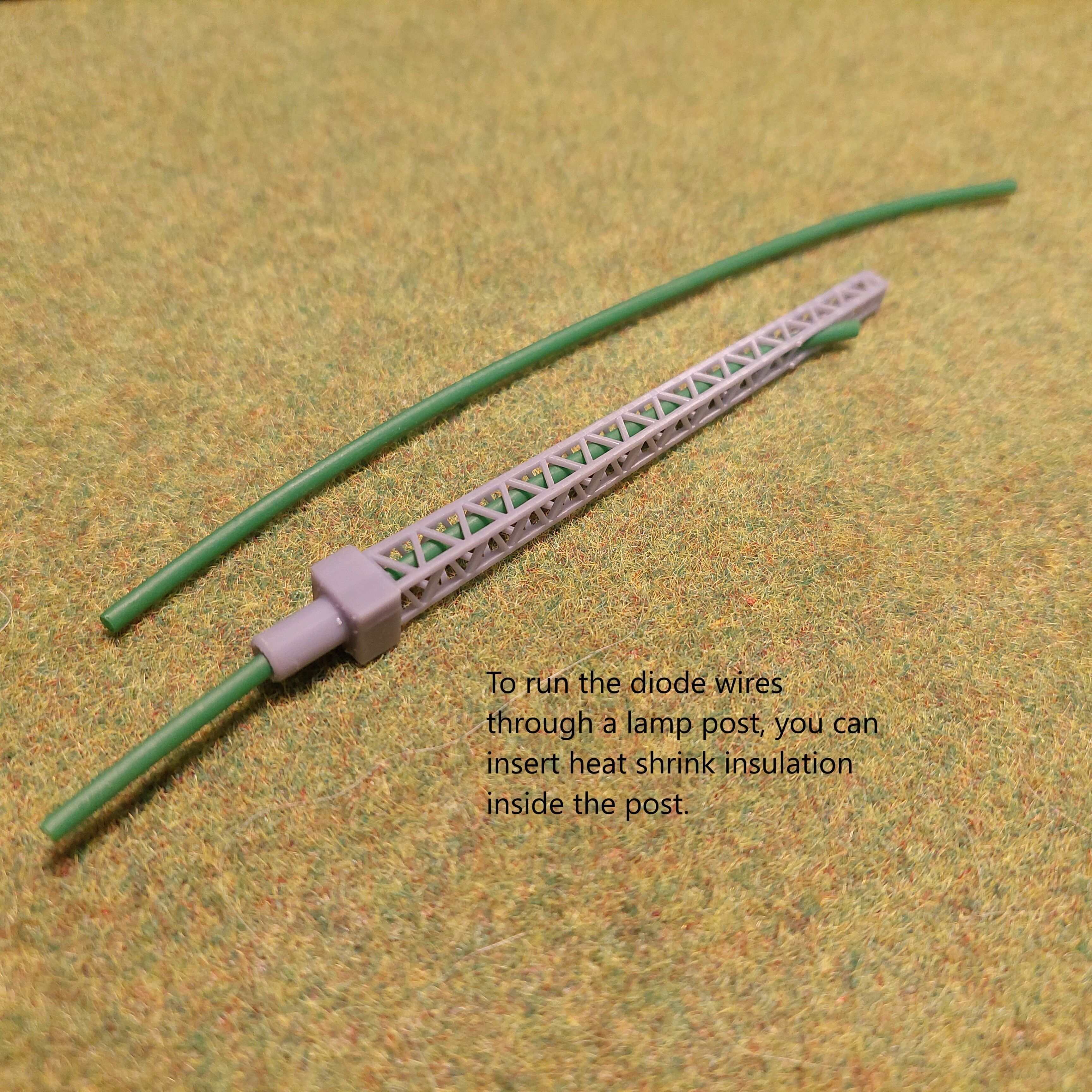 H0 scale Electric pole with 2 lamps 60 degree - resin 3D print model_7