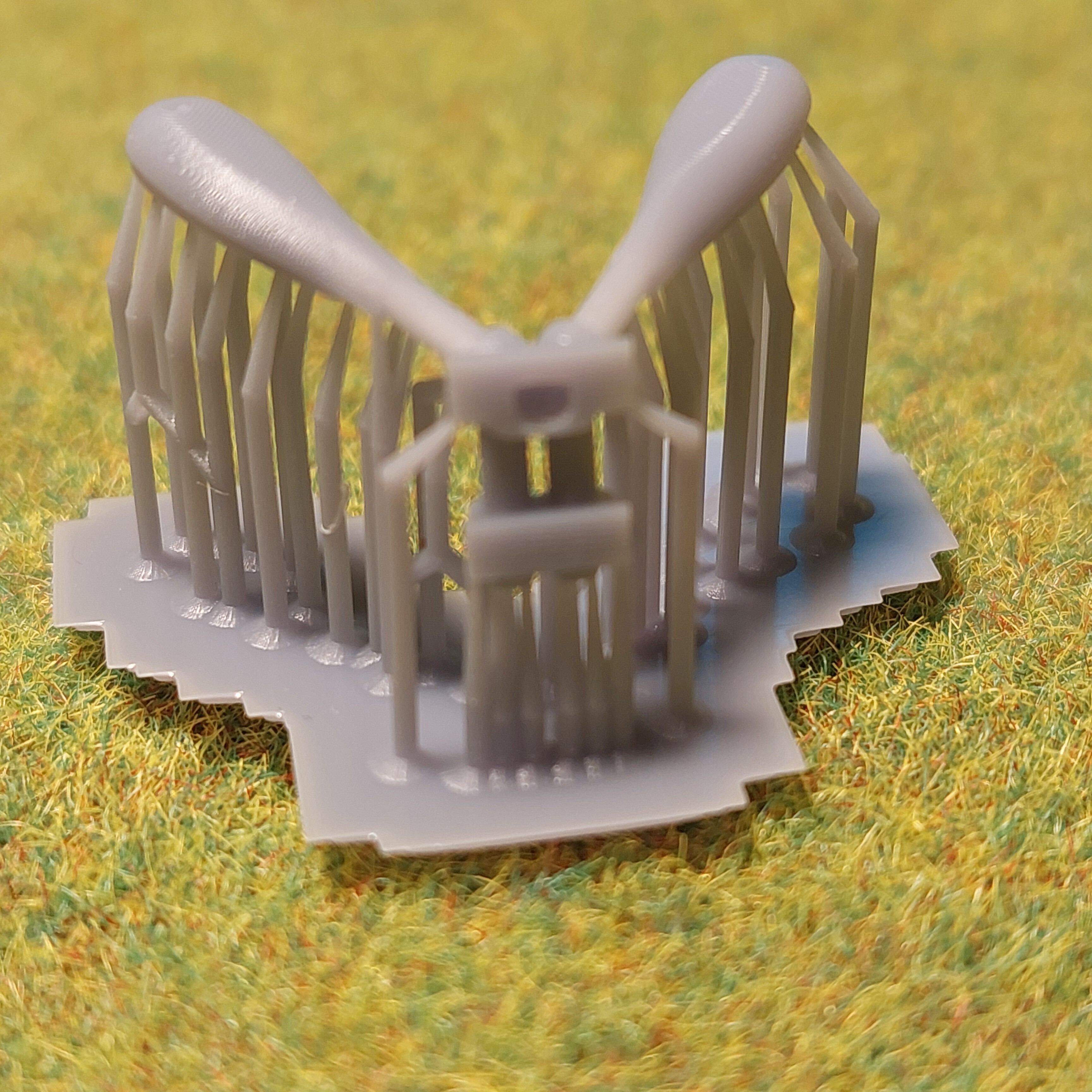 H0 scale Electric pole with 2 lamps 60 degree - resin 3D print model_5