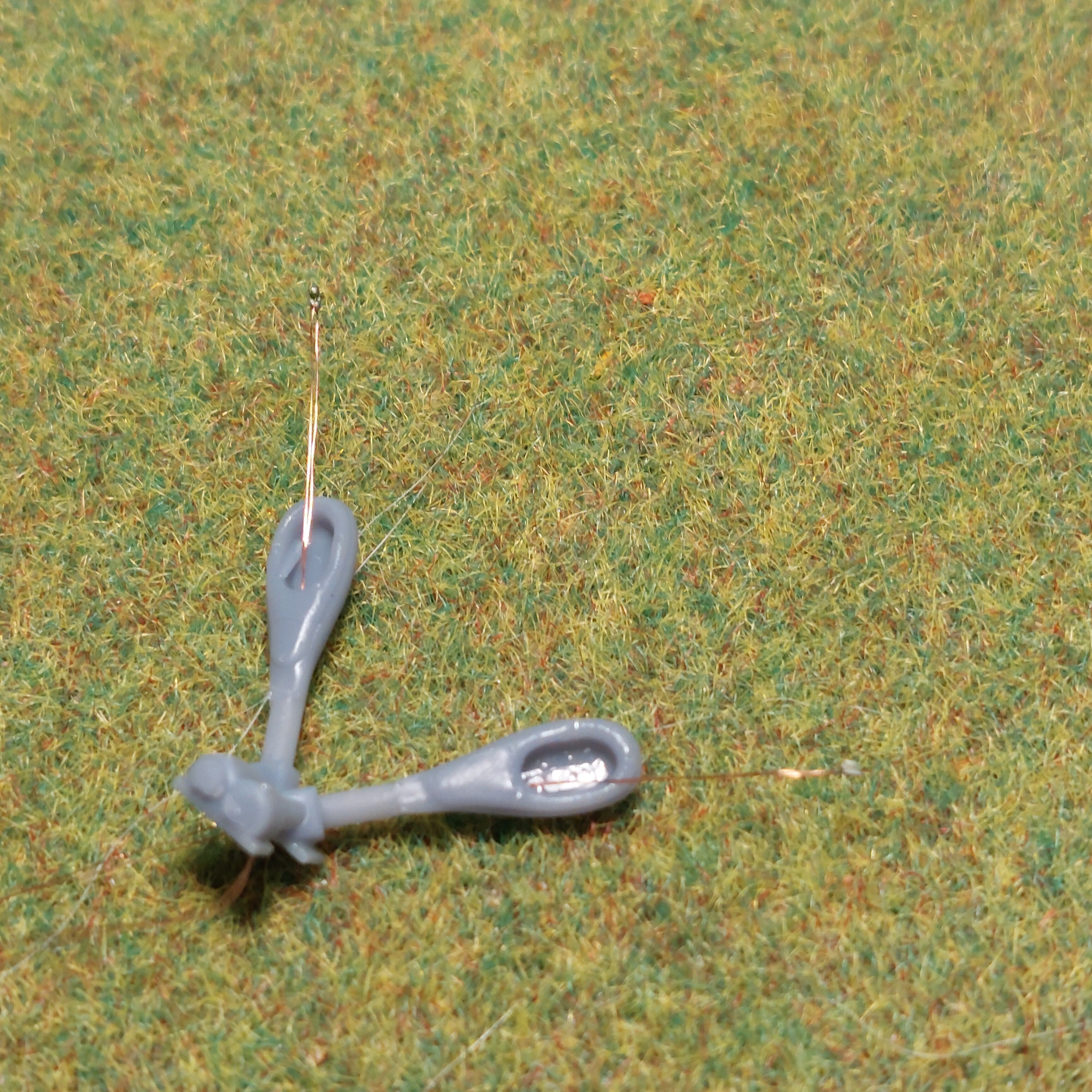 H0 scale Electric pole with 2 lamps 60 degree - resin 3D print model_9