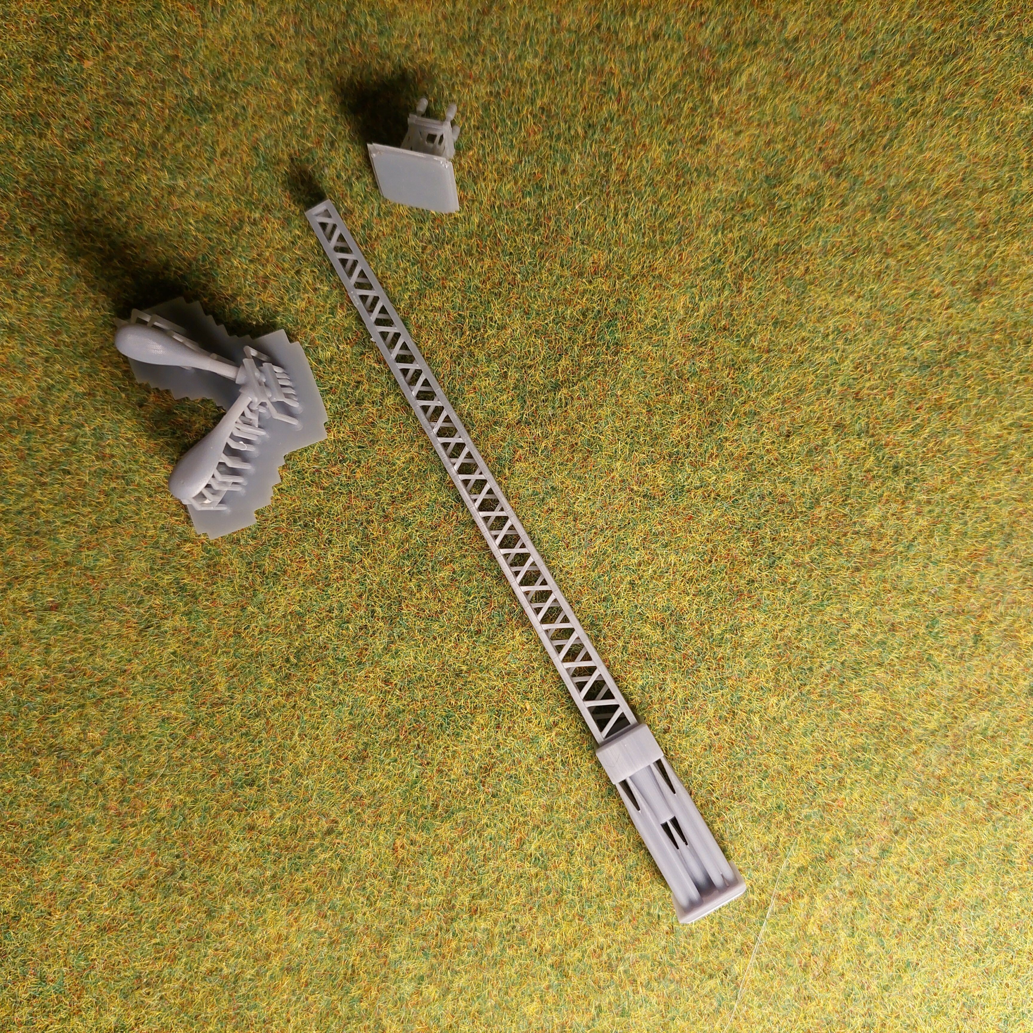 H0 scale Electric pole with 2 lamps 60 degree - resin 3D print model_1