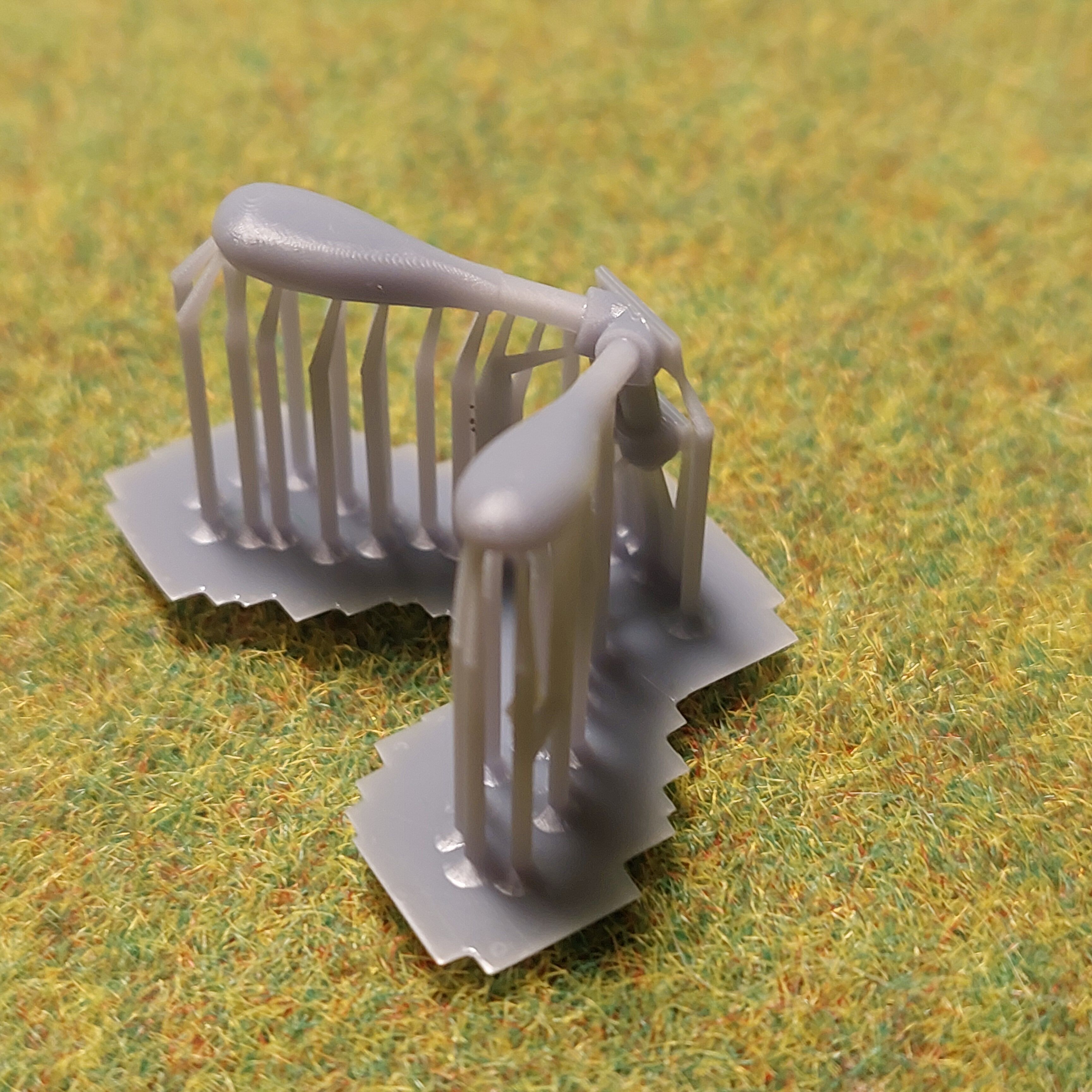 H0 scale Electric pole with 2 lamps 60 degree - resin 3D print model_4