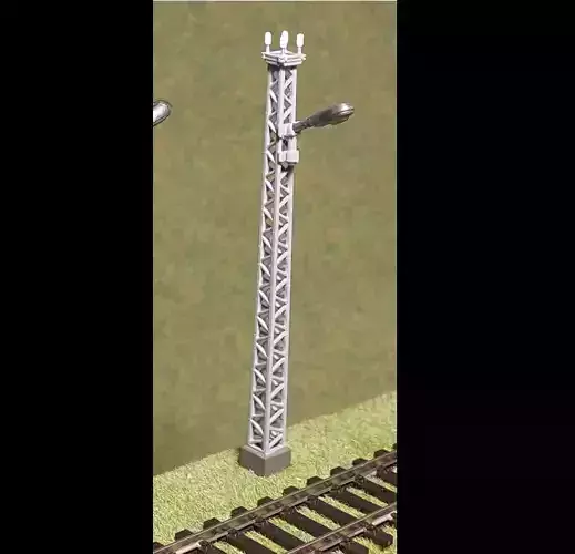 H0 scale Electric pole with one lamp - resin