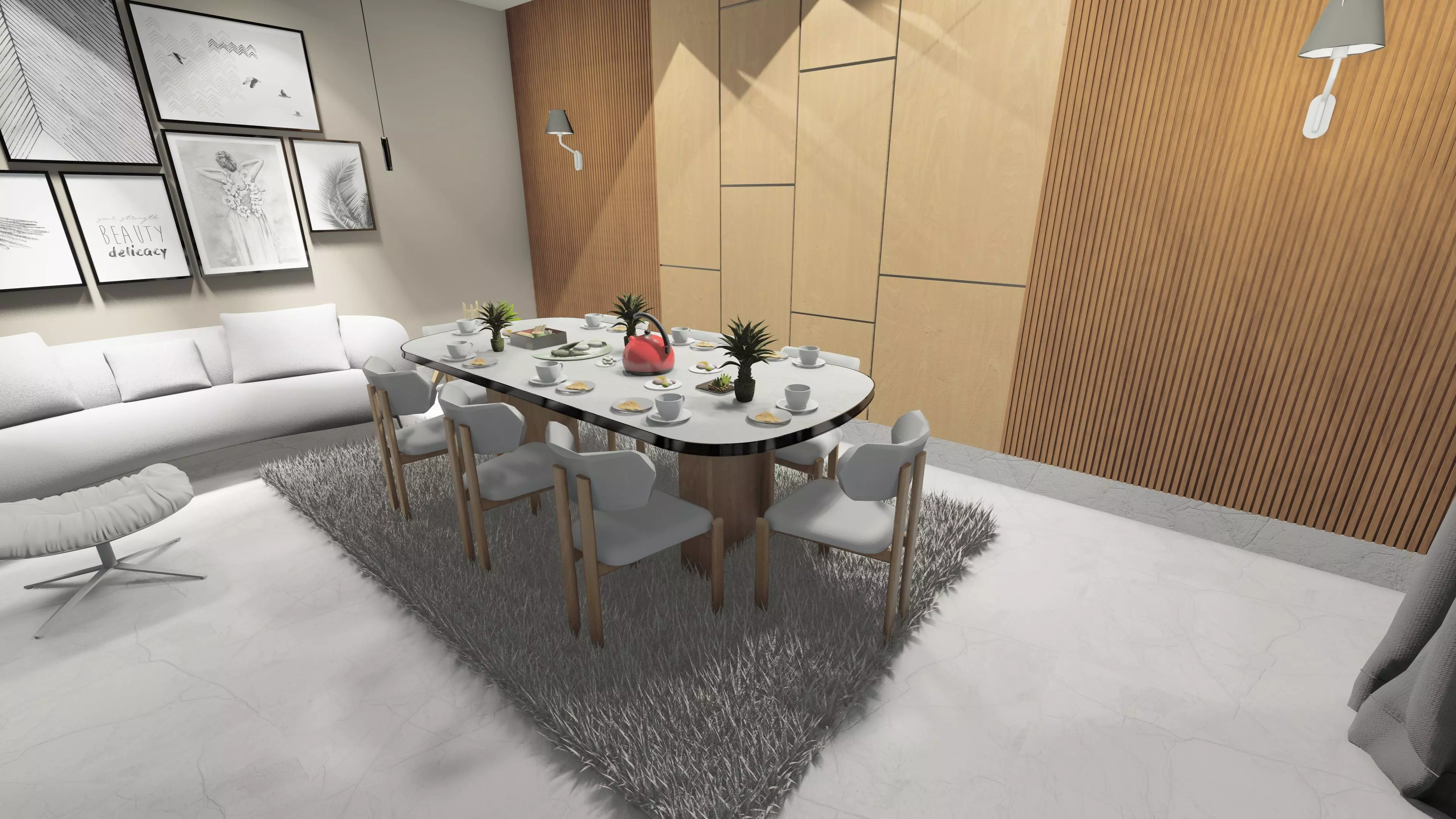 Modern Dining Room Table Free 3D model